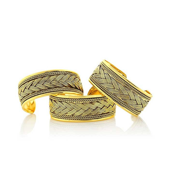 Wide-Braid-Gold Bracelet 6 piece pack
