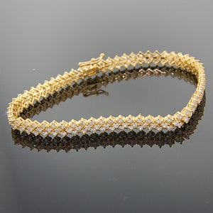 Delicate Soft Bracelet CZ with Gold