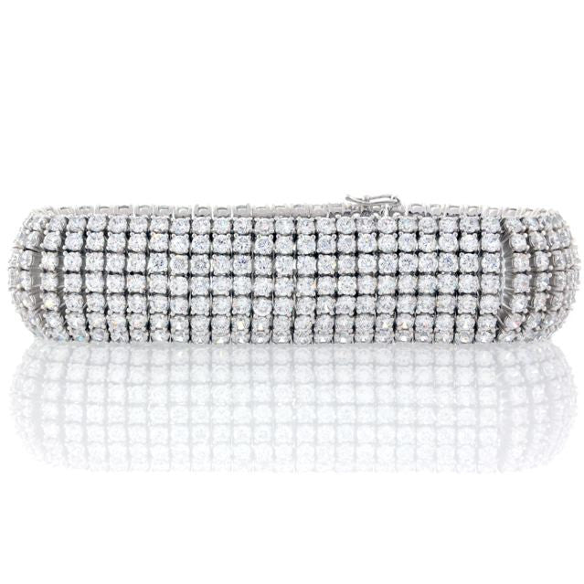 Silver 7 Row CZ Tennis Bracelet