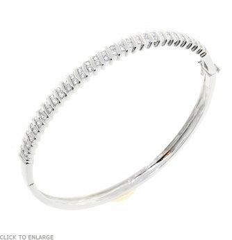 Accented CZ Crystal Bangle Bracelet