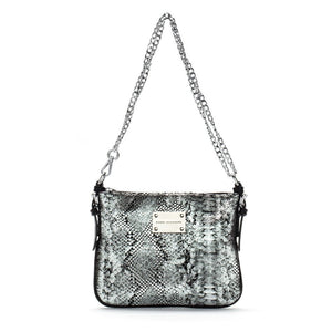 silver black leather messenger crossbody bag designer bags, celebrity style fashion hot bags  