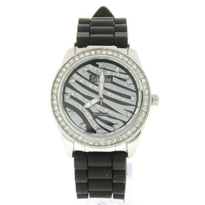 Black Silver Zebra Fashion Watch