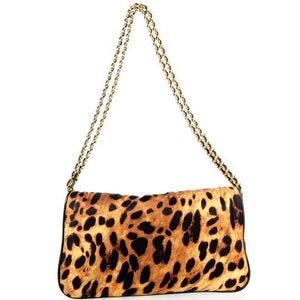 Brown Leopard Clutch Messenger Bag