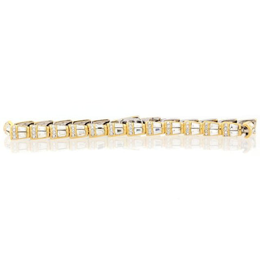 Double CZ Link Tennis Bracelet