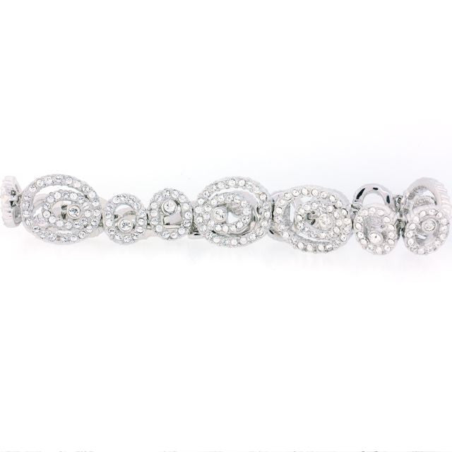 Silver and CZ Large and Small Spiral Bracelet